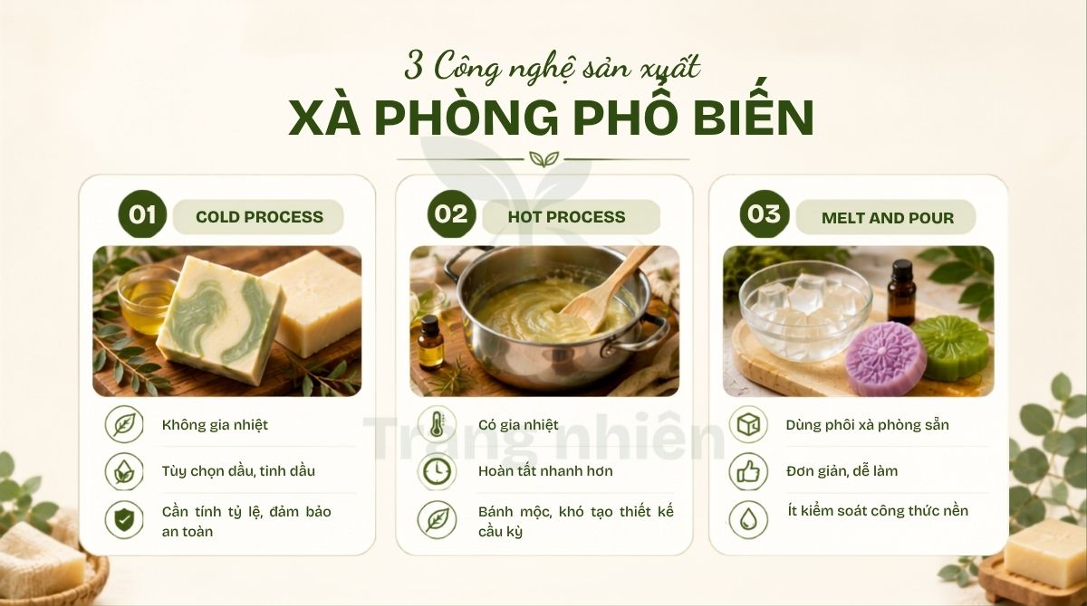 3 công nghệ sản xuất xà phòng phổ biến
