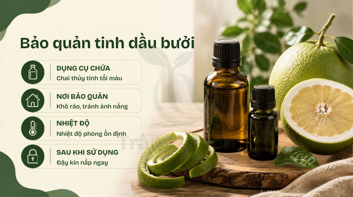 Bảo quản tinh dầu bưởi