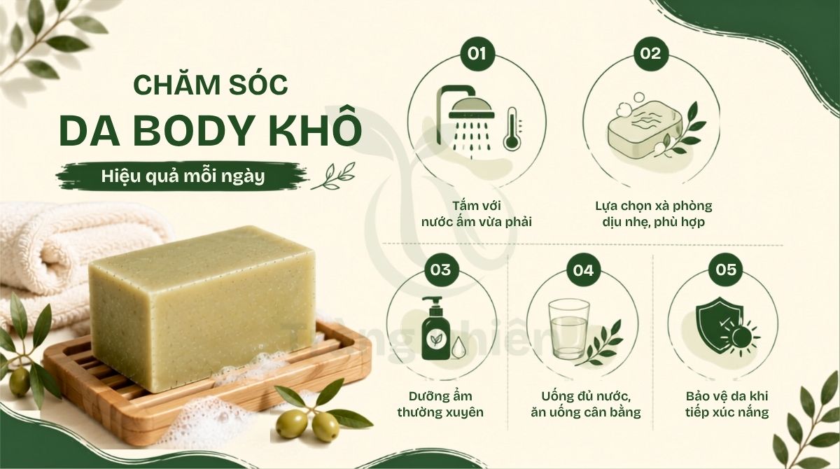 Cách chăm sóc da body bị khô