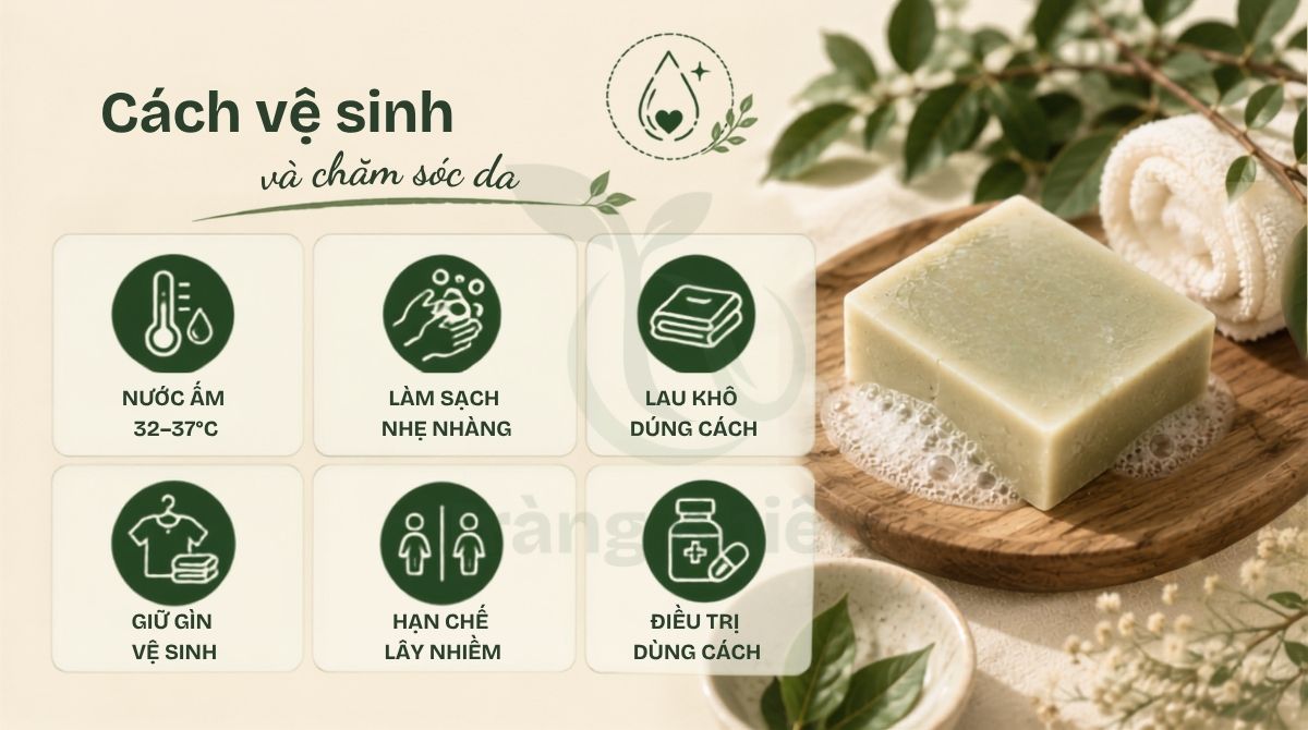 Cách vệ sinh và chăm sóc da bị ghẻ nước