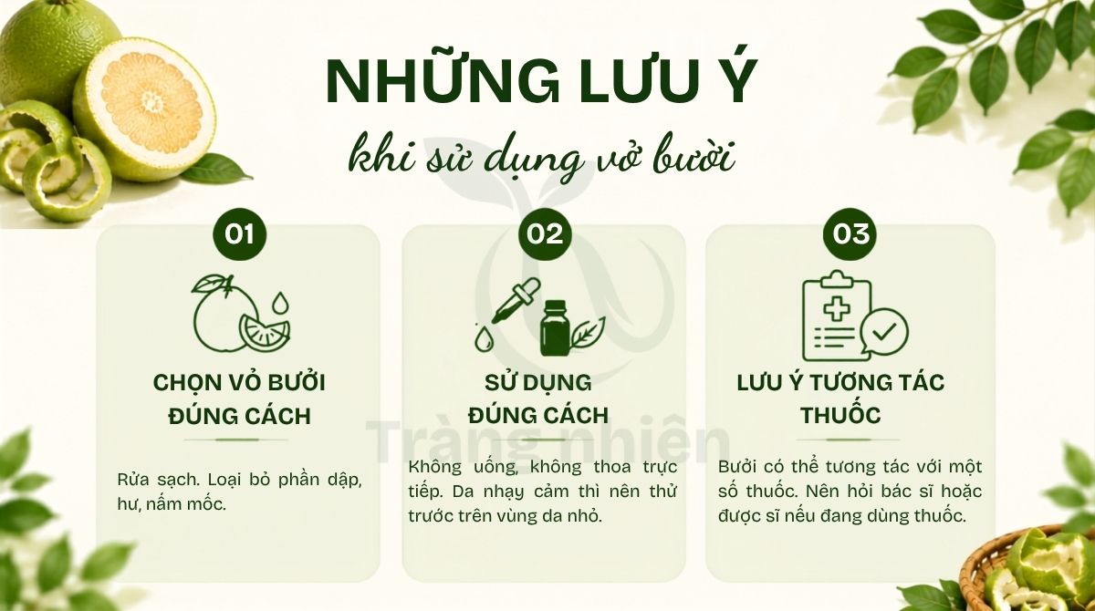 Lưu ý khi sử dụng vỏ bưởi
