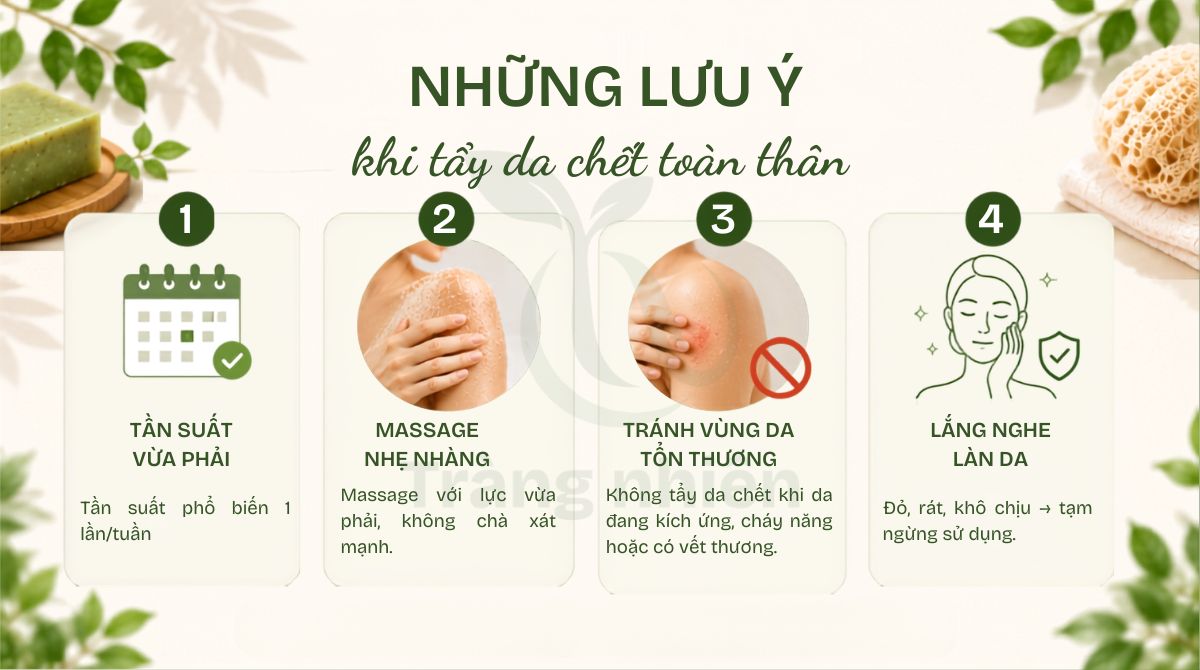 Lưu ý khi tẩy da chết body