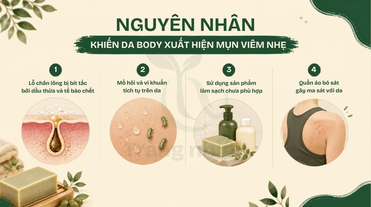Nguyên nhân khiến da body xuất hiện mụn