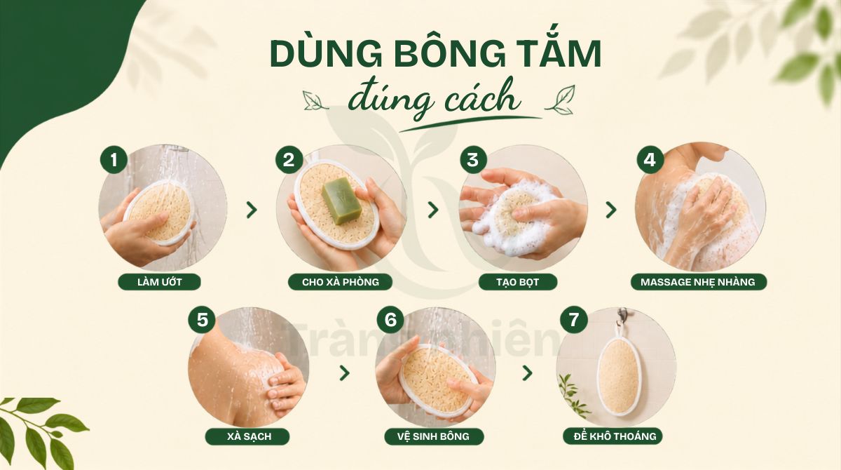 Sử dụng bông tắm đúng cách