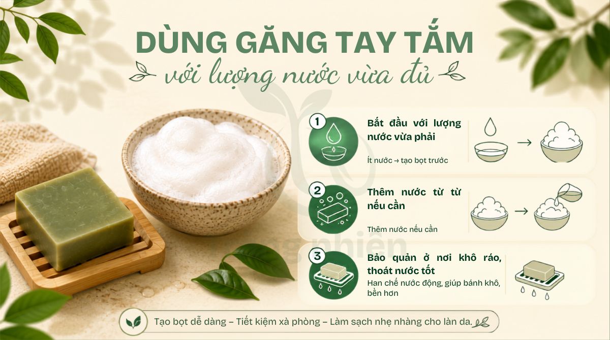 Tạo bọt xà phòng với nước