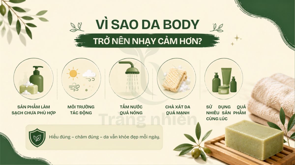 Vì sao da body trở nên nhạy cảm